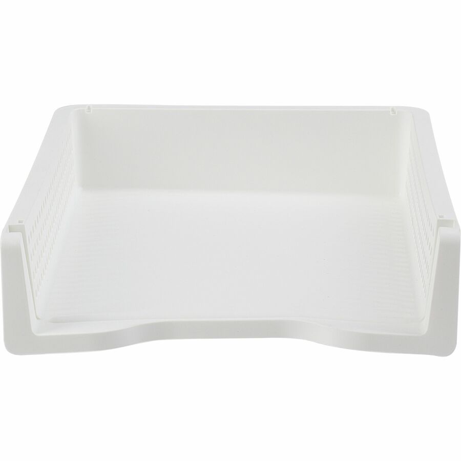 Business Source Stackable Letter Tray - Stackable, Front Loading - Black - Plastic - 1 Each