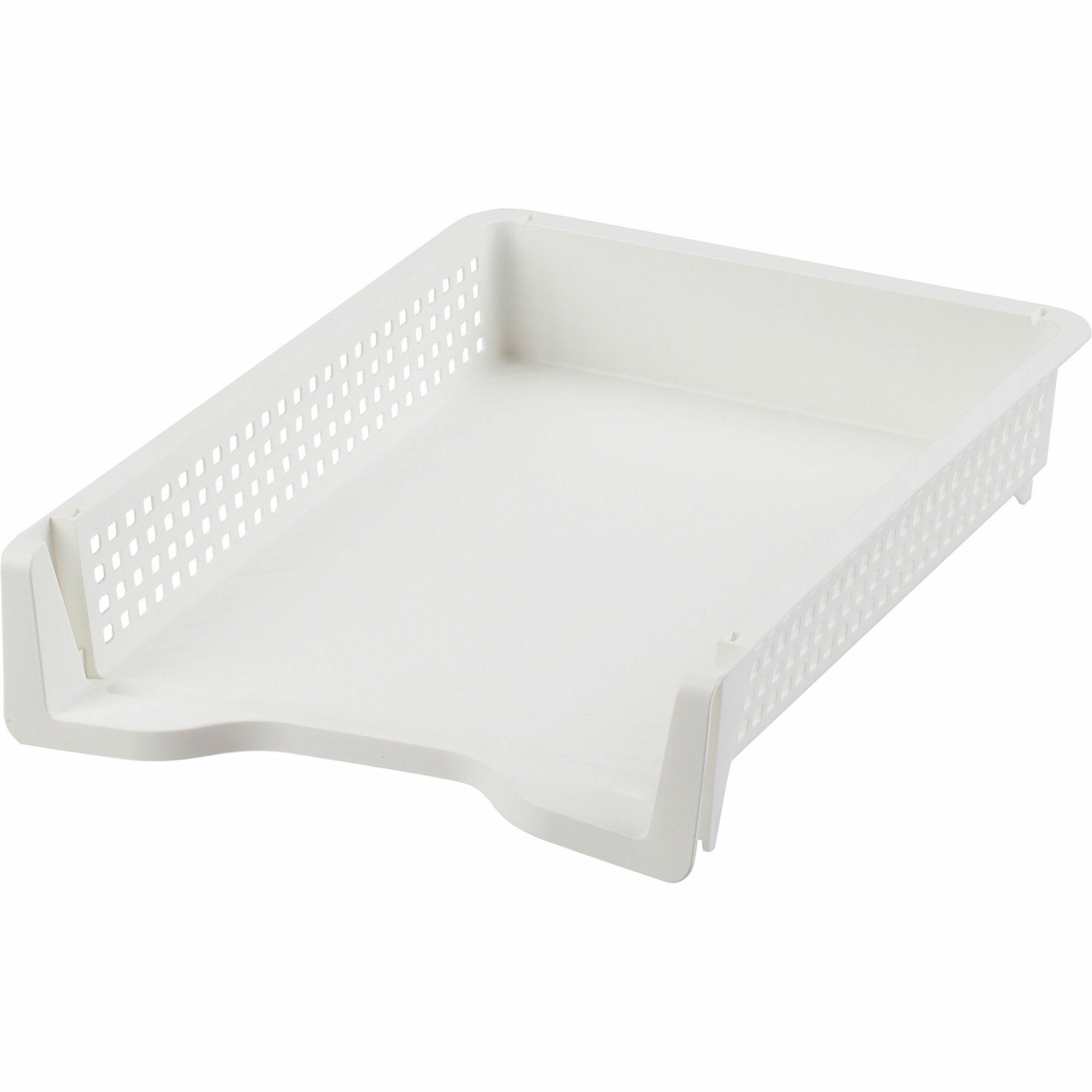 business-source-stackable-letter-tray-stackable-front-loading-black-plastic-1-each_bsn42570 - 1