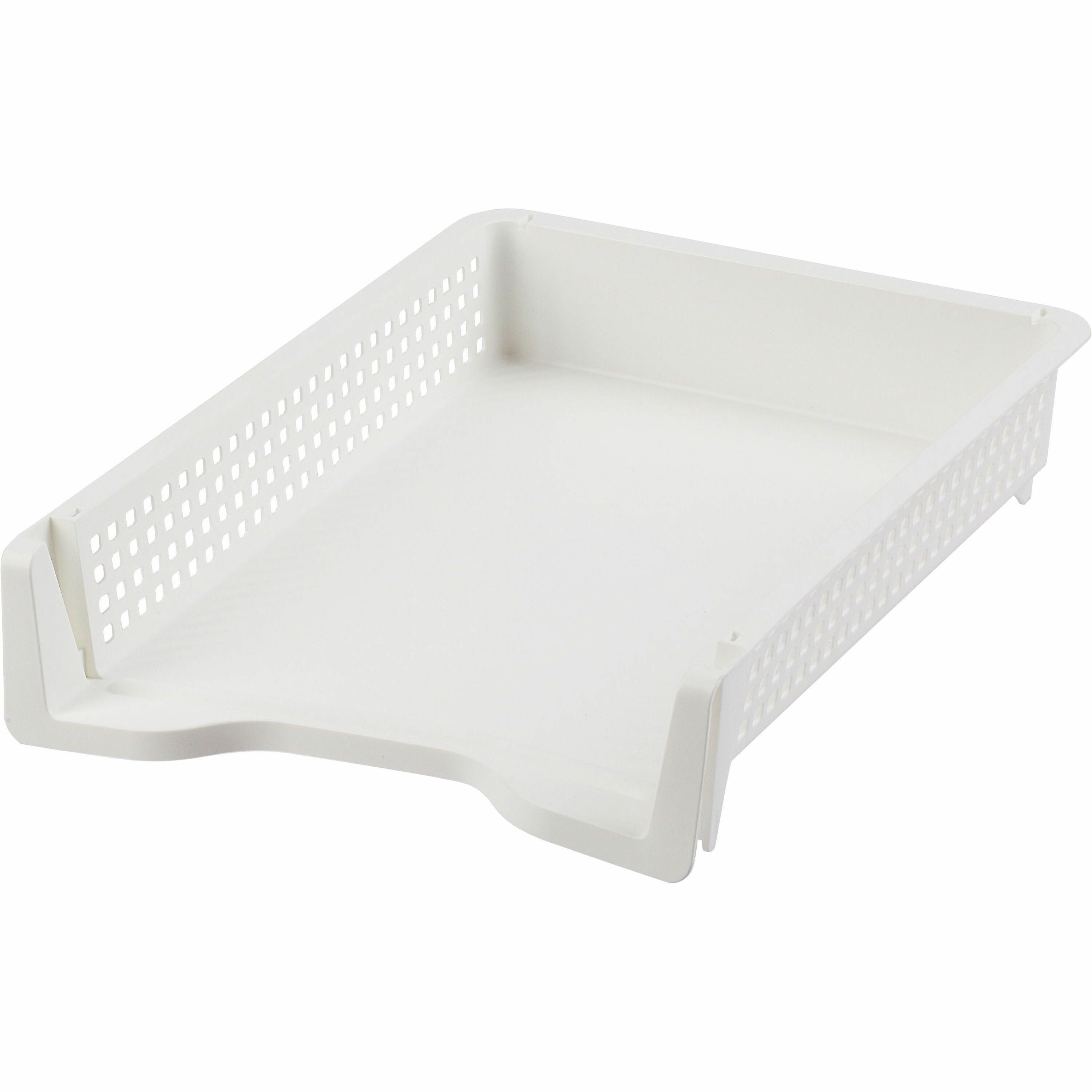 business-source-stackable-letter-tray-stackable-front-loading-black-plastic-1-each_bsn42570 - 1
