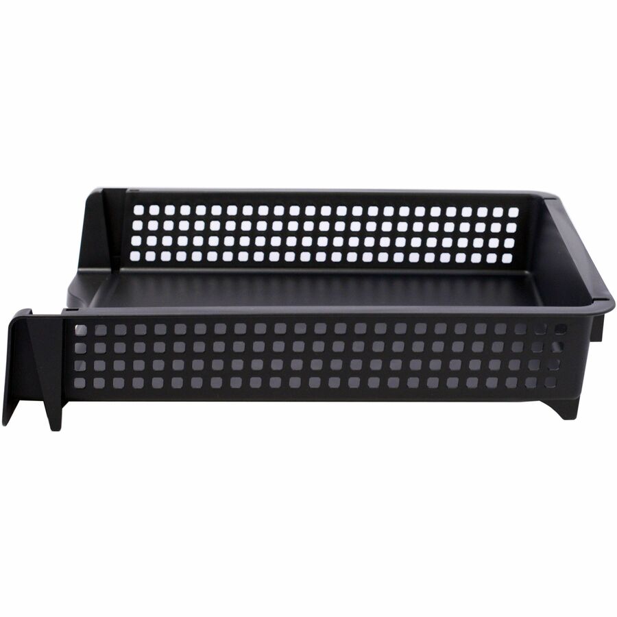 Business Source Stackable Letter Tray - Stackable, Front Loading - Black - Plastic - 1 Each