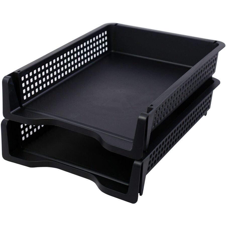 business-source-stackable-letter-tray-stackable-front-loading-black-plastic-1-each_bsn42571 - 6