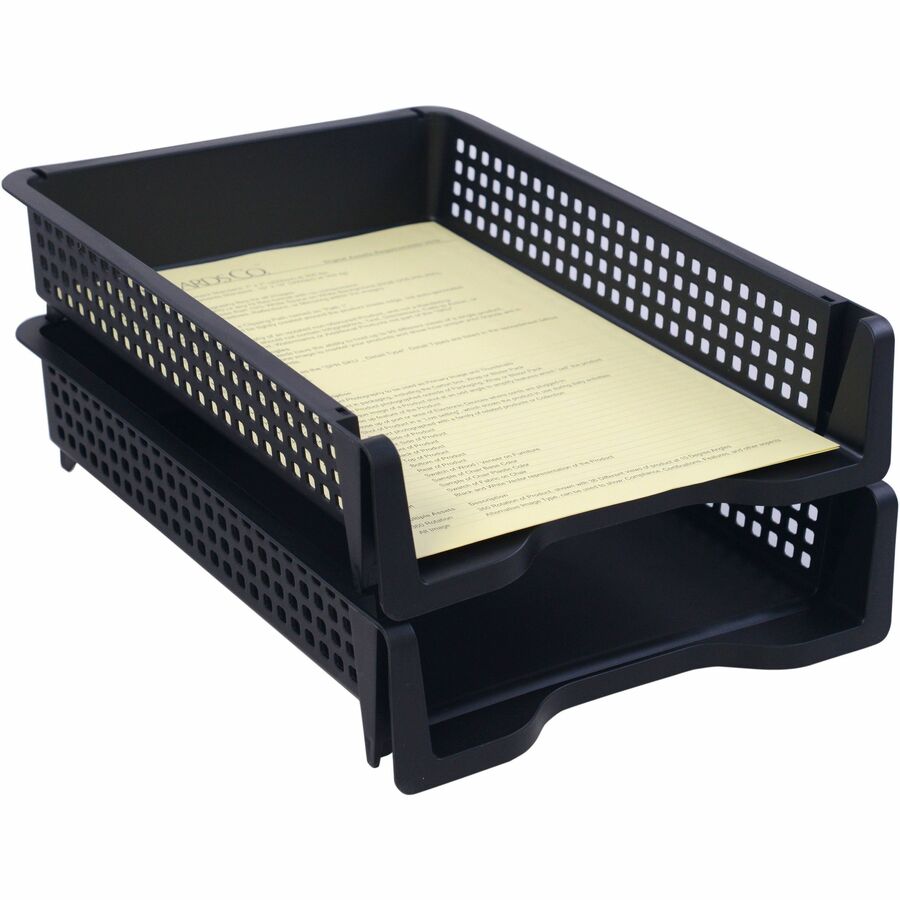 business-source-stackable-letter-tray-stackable-front-loading-black-plastic-1-each_bsn42571 - 5