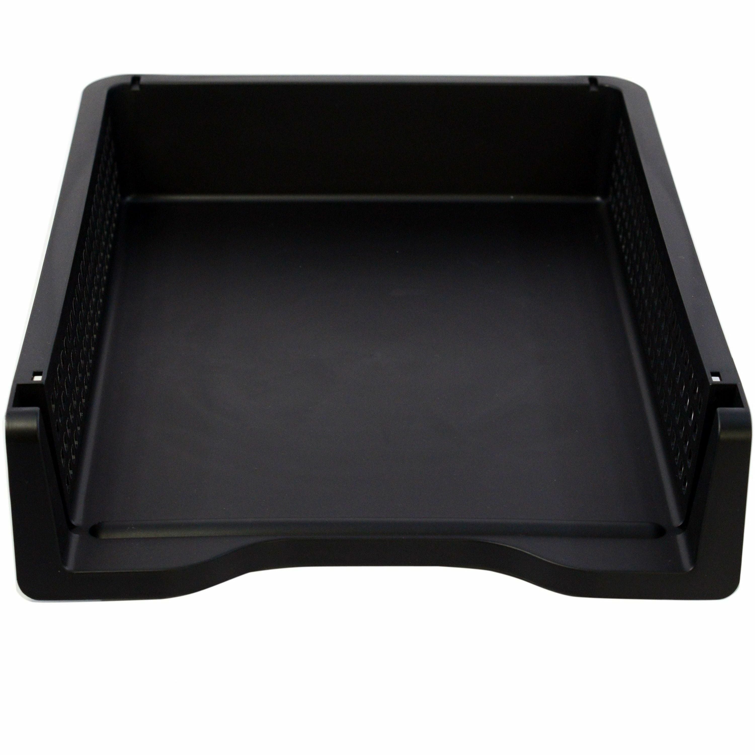 business-source-stackable-letter-tray-stackable-front-loading-black-plastic-1-each_bsn42571 - 2