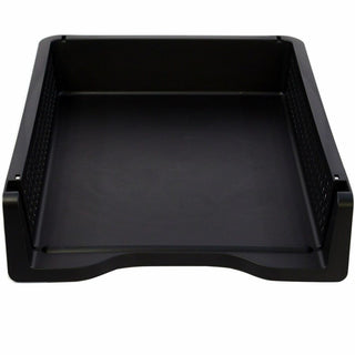 Business Source Stackable Letter Tray - Stackable, Front Loading - Black - Plastic - 1 Each