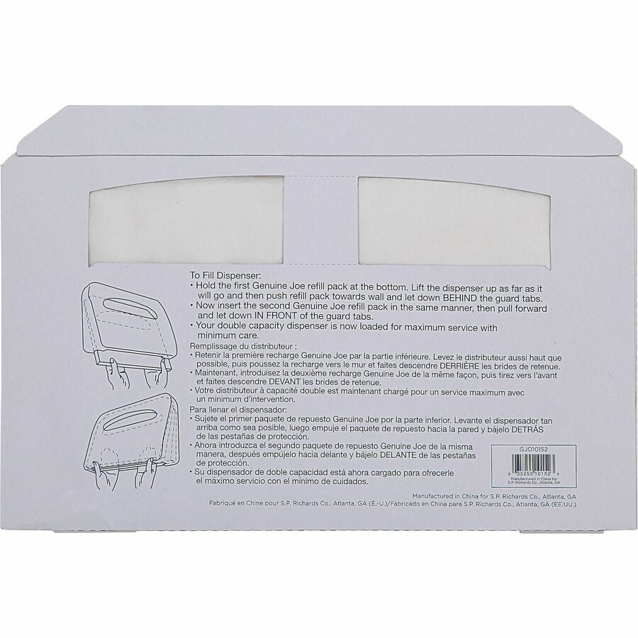 Genuine Joe Toilet Seat Covers - Half-fold - For Public Toilet - 250 / Pack - 4 / Carton - White