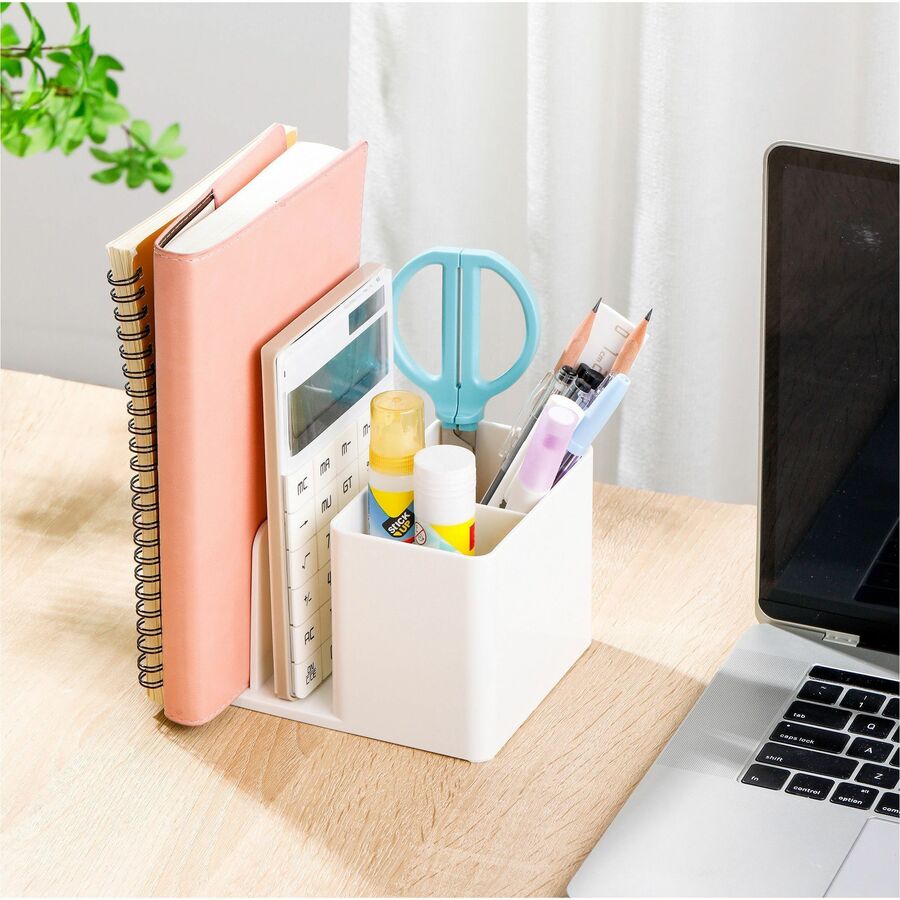 business-source-multifunctional-pen-cup-organizer-2-compartments-38-height-x-61-width-x-47-depth-durable-white-abs-plastic-1-each_bsn11881 - 5