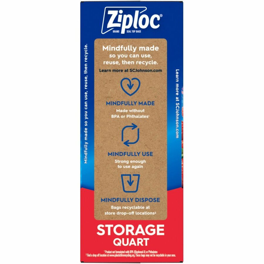 Ziploc Stand-Up Storage Bags - Blue - 9/Carton - Kitchen