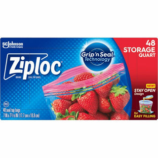 Ziploc Stand-Up Storage Bags - Blue - 9/Carton - Kitchen