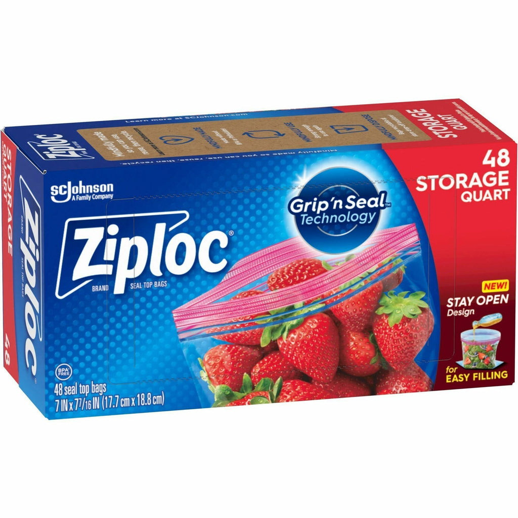 Ziploc Stand-Up Storage Bags - Blue - 9/Carton - Kitchen