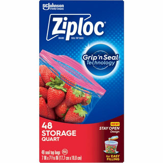 Ziploc Stand-Up Storage Bags - Blue - 9/Carton - Kitchen