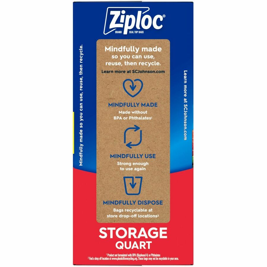 Ziploc Stand-Up Storage Bags - Blue - 9/Carton - Kitchen