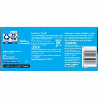 Ziploc Stand-Up Storage Bags - Blue - 9/Carton - Kitchen