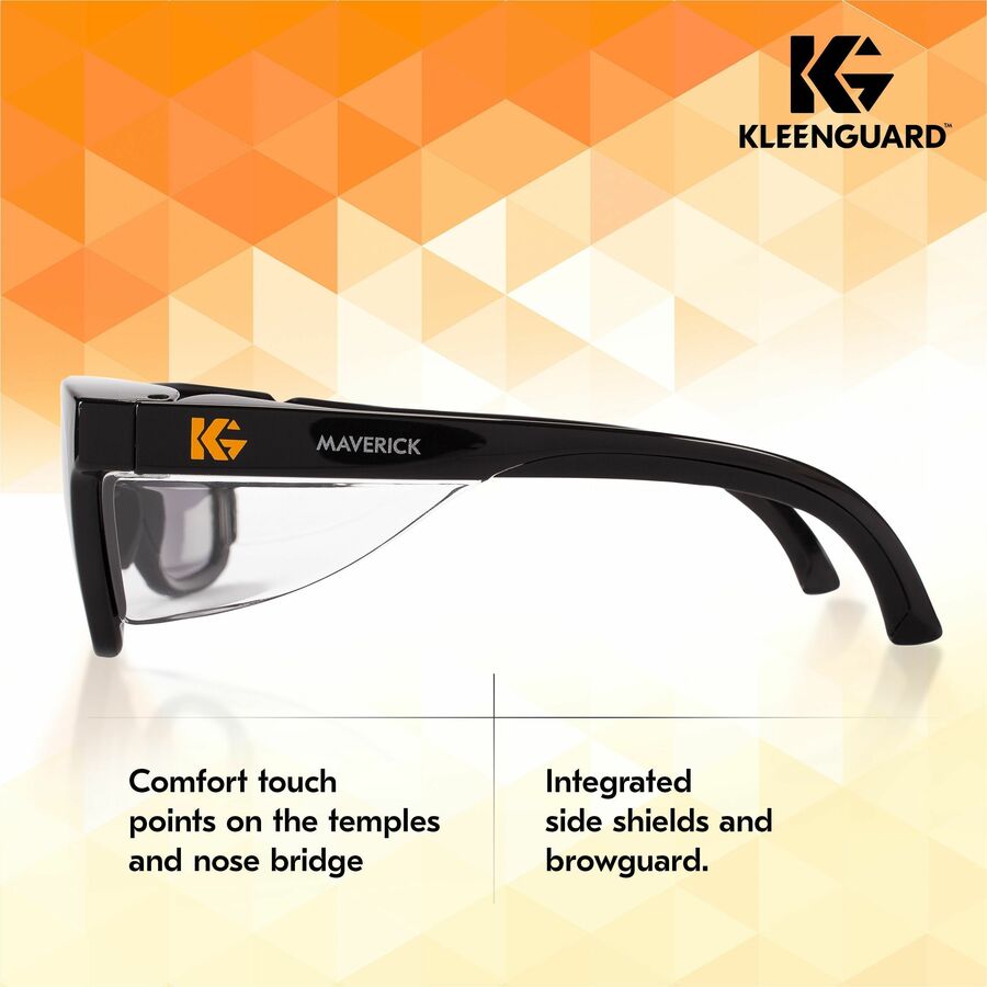Kleenguard Maverick Safety Eyewear - Recommended for: Eye - Universal Size - UVA, UVB, UVC Protection - Polycarbonate - Durable, Lightweight, Wraparound Frame, Comfortable, Anti-fog, Anti-scratch, Impact Resistant - 12 / Box