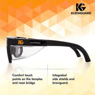 Kleenguard Maverick Safety Eyewear - Recommended for: Eye - Universal Size - UVA, UVB, UVC Protection - Polycarbonate - Durable, Lightweight, Wraparound Frame, Comfortable, Anti-fog, Anti-scratch, Impact Resistant - 12 / Box