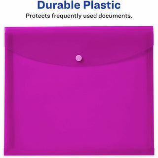 Avery Letter, A4 Recycled Filing Envelope - 450 Sheet Capacity - Plastic, Polypropylene - Black, Aqua, Sage, Plum - 100% Recycled - 4 Pack