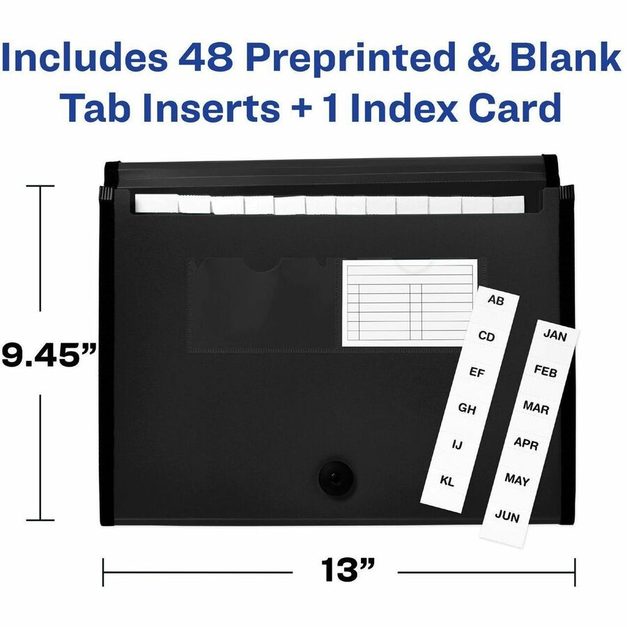 avery-letter-a4-recycled-expanding-file-425-sheet-capacity-13-pockets-polypropylene-plastic-fabric-black-100%-recycled_ave73553 - 8