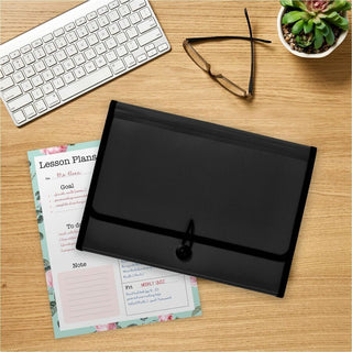 Avery Letter, A4 Recycled Expanding File - 425 Sheet Capacity - 13 Pocket(s) - Polypropylene, Plastic, Fabric - Black - 100% Recycled