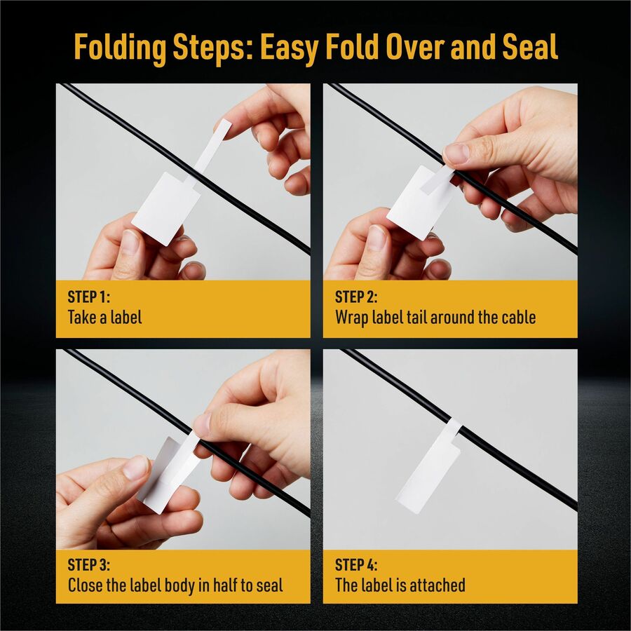 Avery Cable Labels, P-Style, 1.02" x 3.3" , 300 Total (61540) - Waterproof - 1 1/64" Width x 3 19/64" Length - Permanent Adhesive - P-shaped - Laser - White - Film - 30 / Sheet - 10 Total Sheets - 300 Total Label(s) - Durable, Uncoated, Chlorine