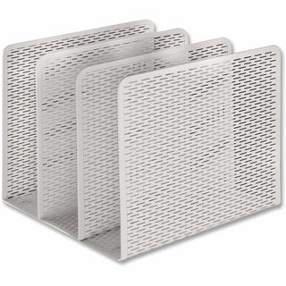 Urban Collection Punched Metal File Sorter, 3 Sections, Letter Size Files, 8" x 8" x 7.25", White