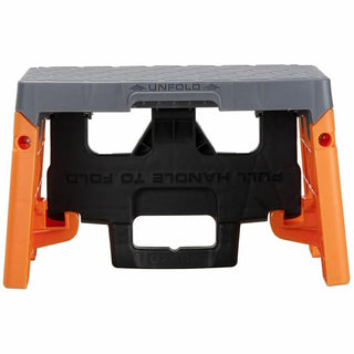 Folding Step Stool, 1-Step, 300 lb Capacity, 8.5" Working Height, Orange/Gray