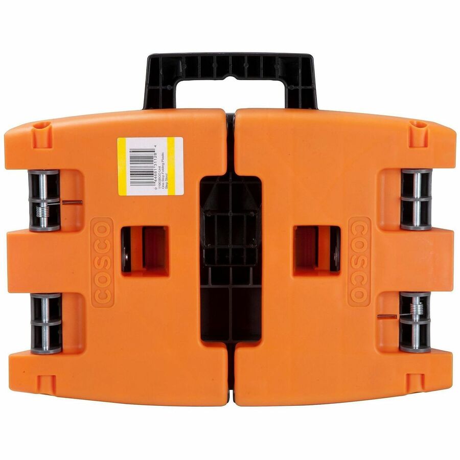 Folding Step Stool, 1-Step, 300 lb Capacity, 8.5" Working Height, Orange/Gray