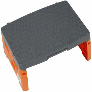 Folding Step Stool, 1-Step, 300 lb Capacity, 8.5" Working Height, Orange/Gray