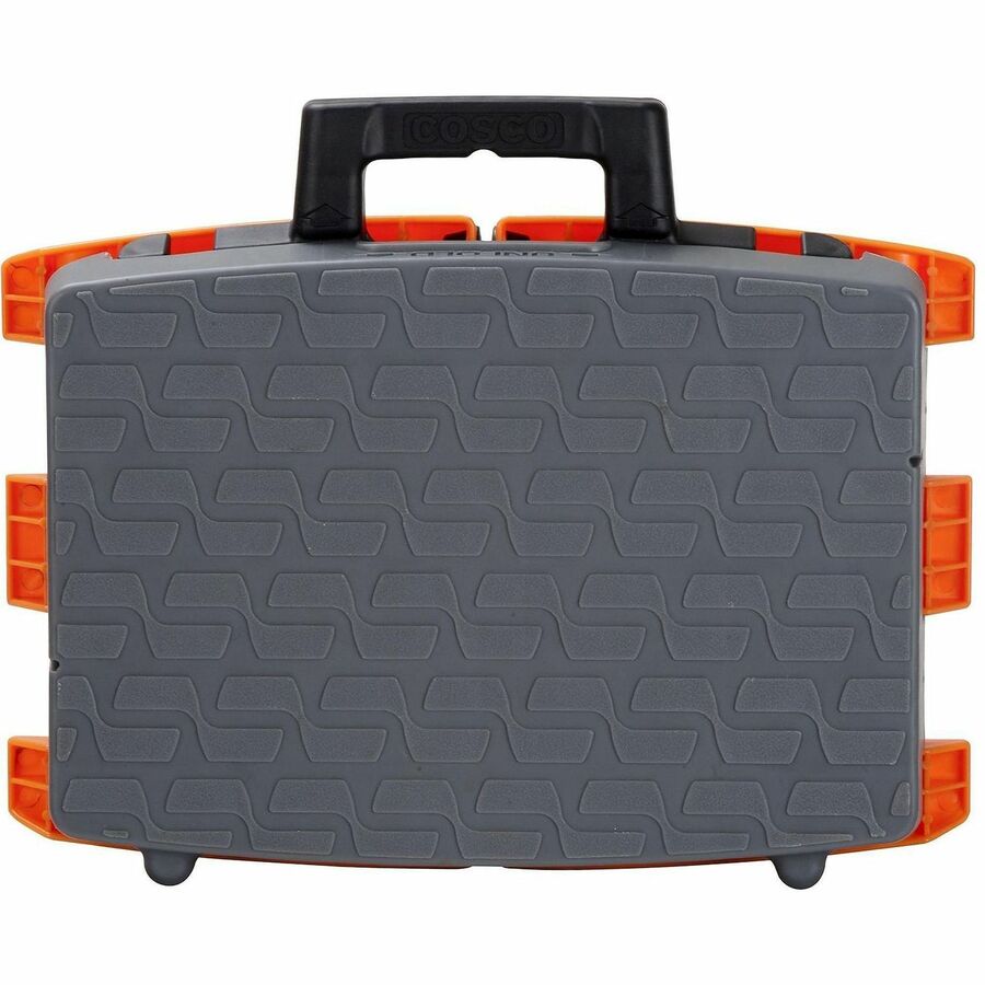 Folding Step Stool, 1-Step, 300 lb Capacity, 8.5" Working Height, Orange/Gray
