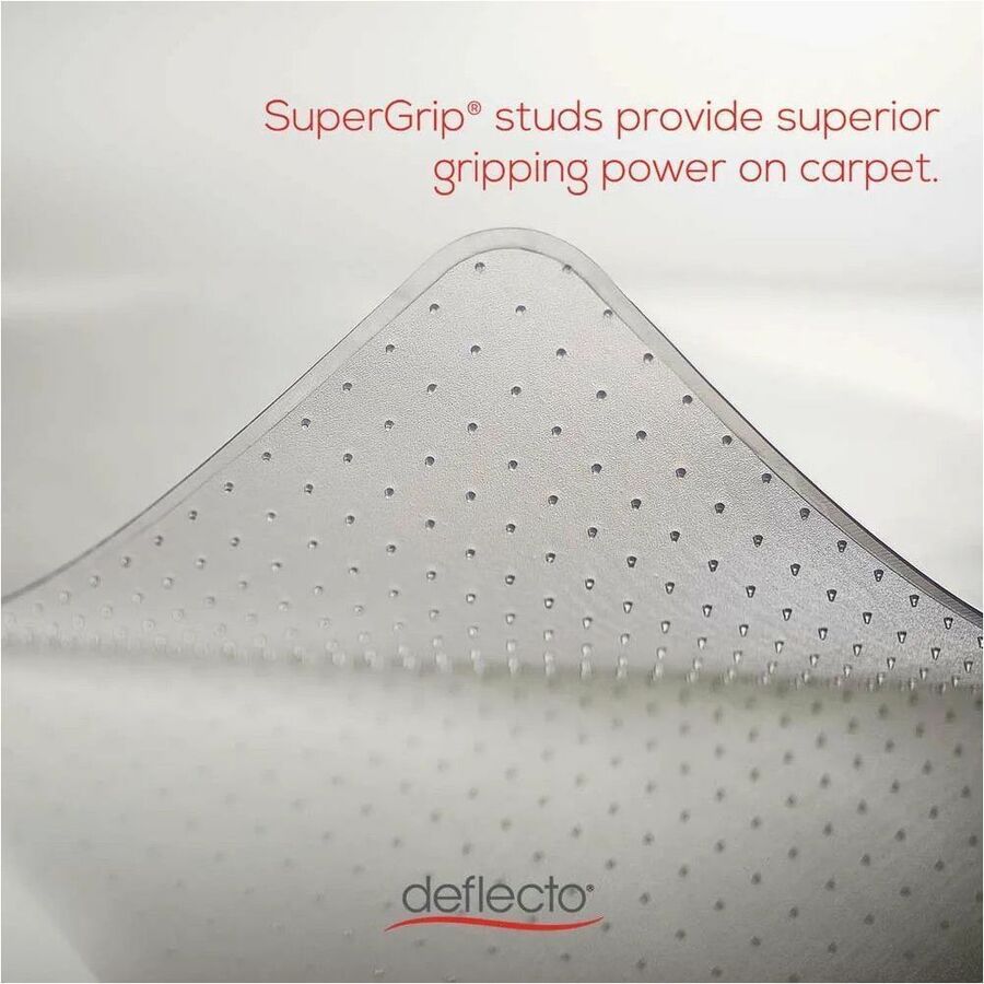 SuperMat Frequent Use Chair Mat for Medium Pile Carpet, 36 x 48, Rectangular, Clear