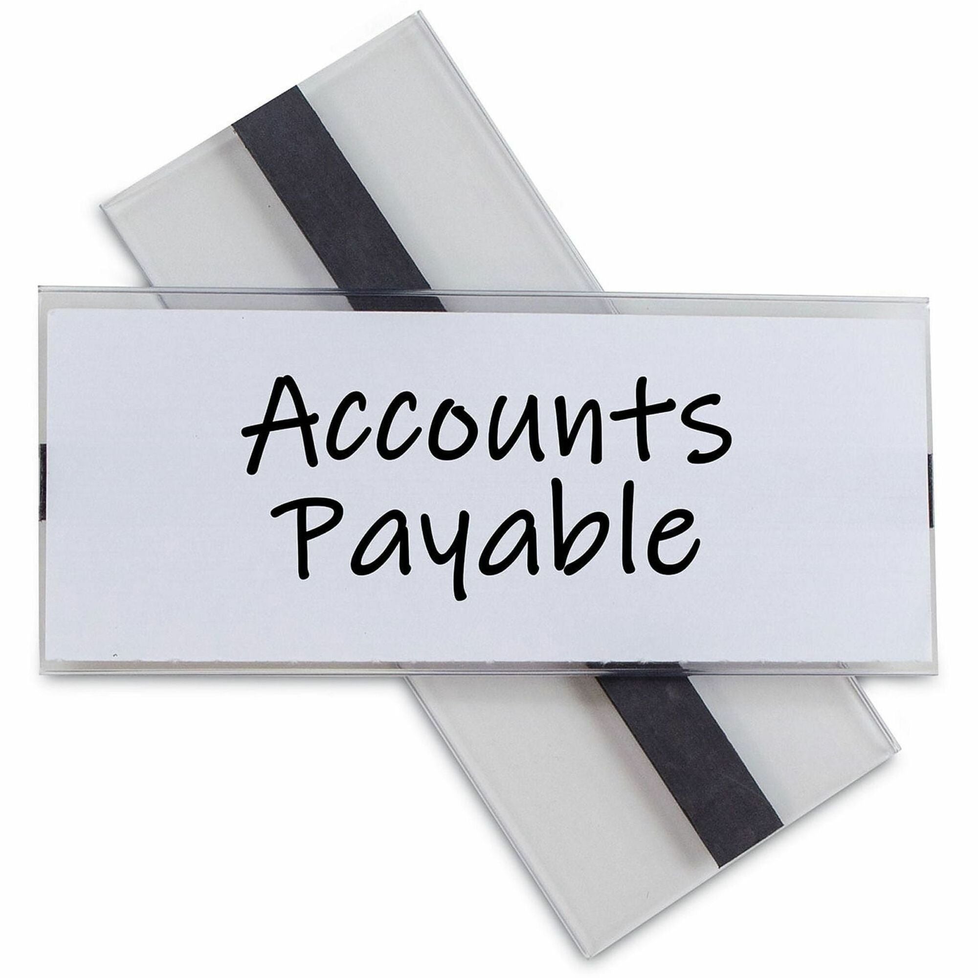 Clear Magnetic Label Holders, Side Load, 6 x 2.5, 10/Pack