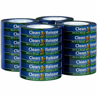 Clean Release Painter's Tape, 3" Core, 0.94" x 60 yds, Blue, 24/Carton