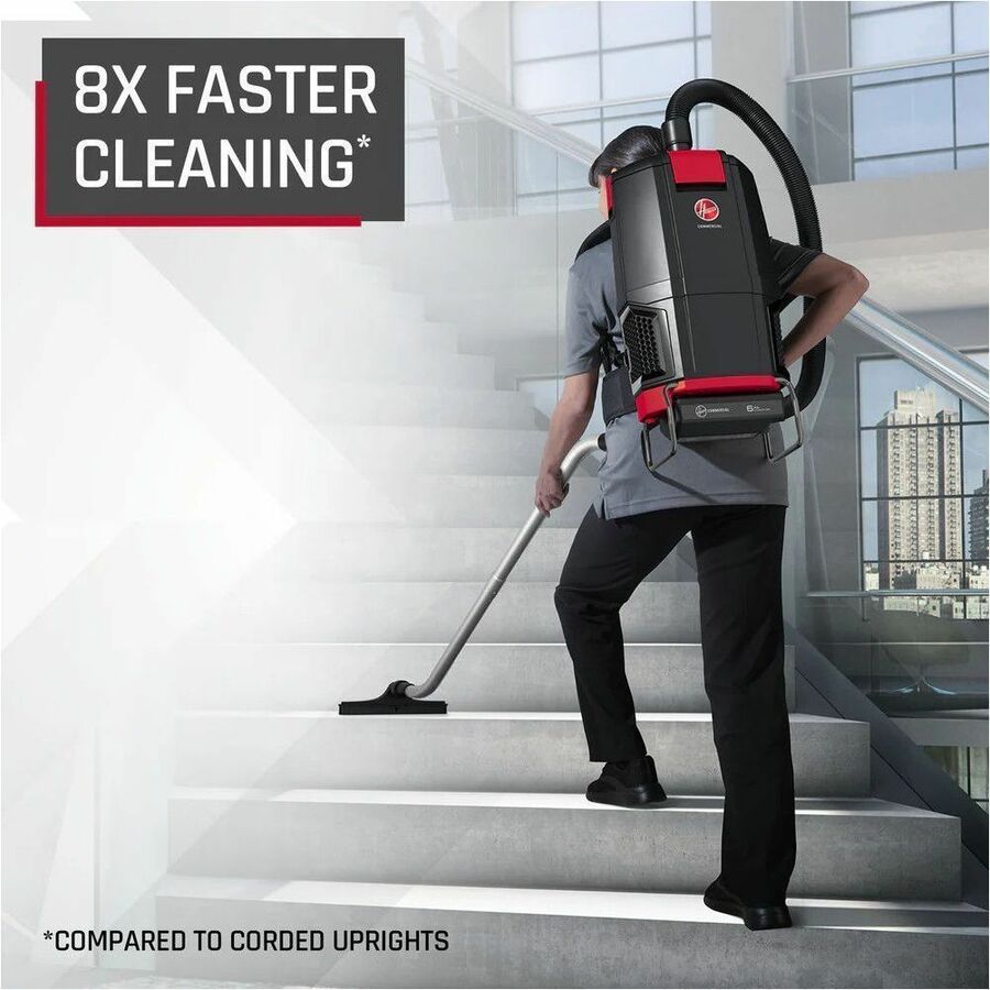 HVRPWR 40V Cordless Backpack Vacuum, Battery Sold Separately, 6 qt Tank Capacity, Black/Red