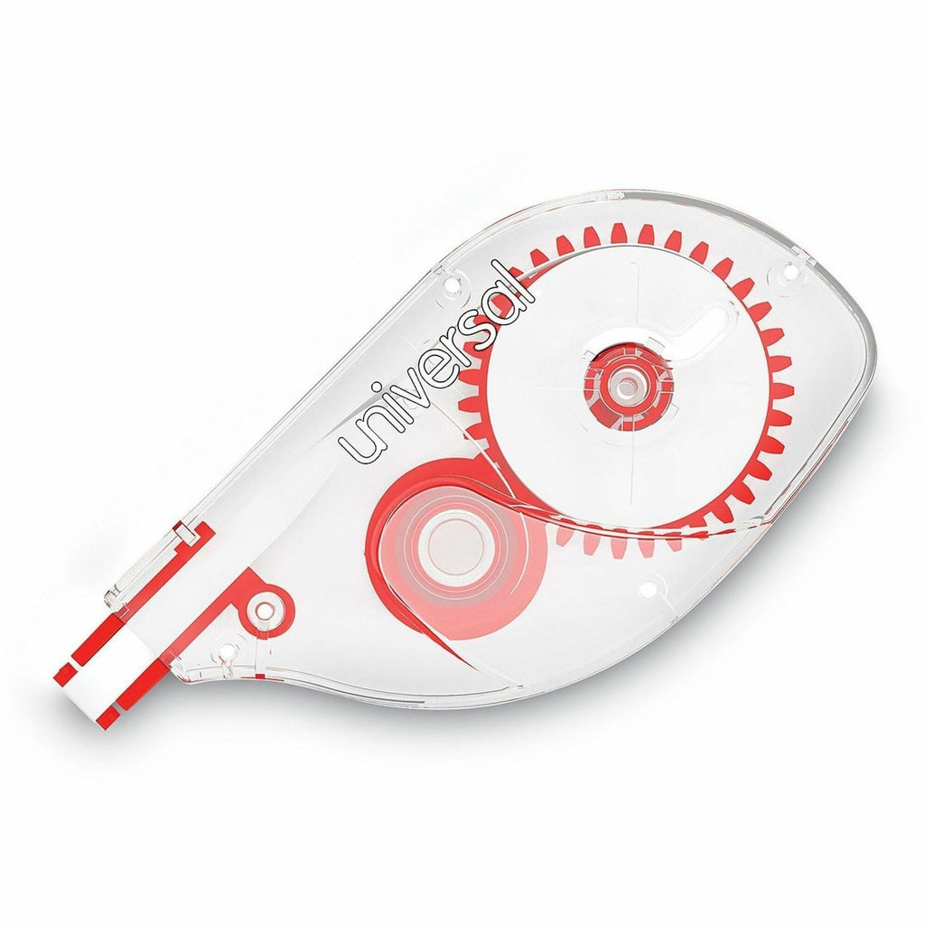 Side-Application Correction Tape, Transparent Gray/Red Applicator, 0.2" x 393", 2/Pack