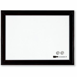 Home Decor Magnetic Dry Erase Board, 23 x 17, White Surface, Black Wood Frame