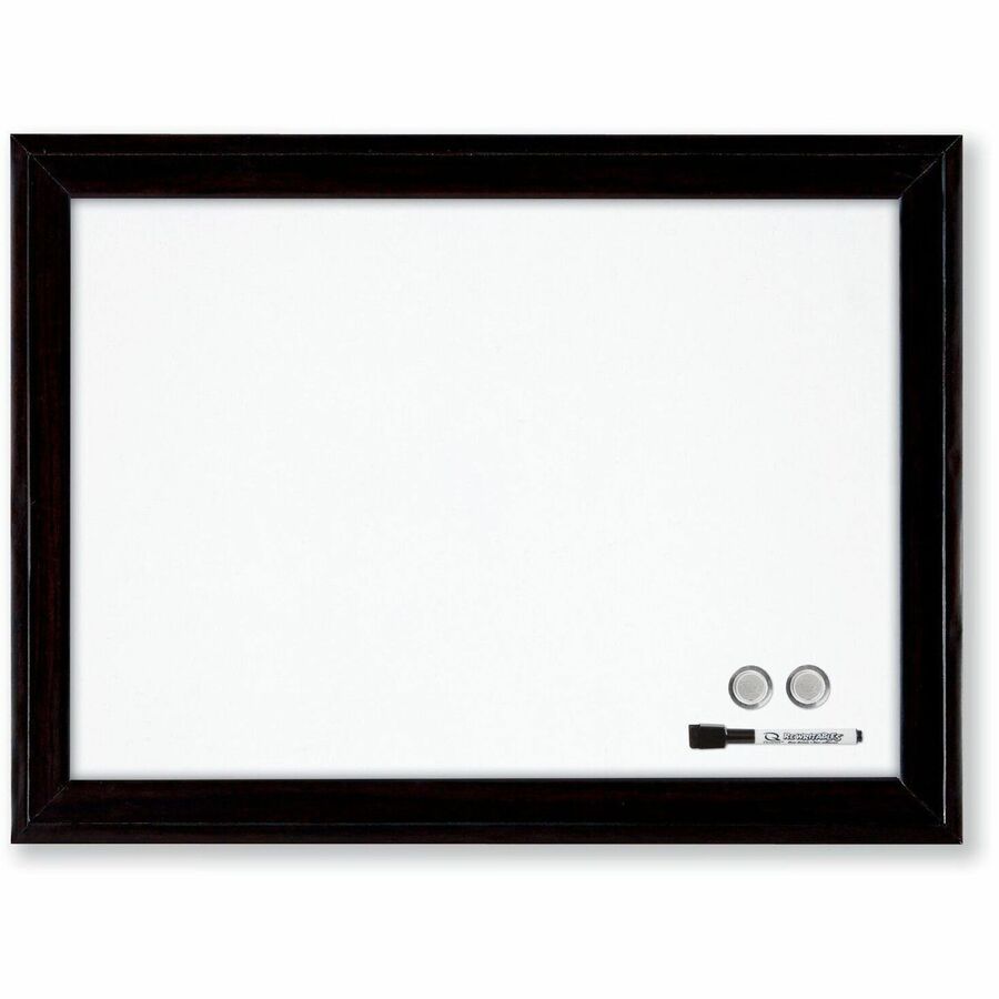 Home Decor Magnetic Dry Erase Board, 23 x 17, White Surface, Black Wood Frame