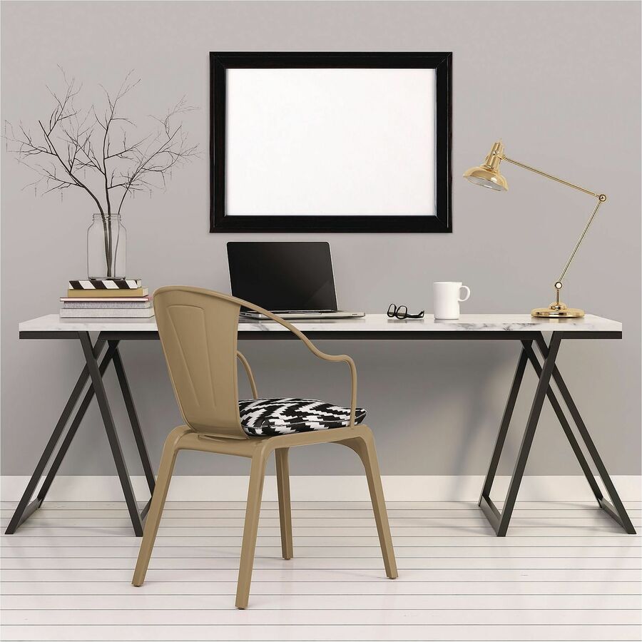 Home Decor Magnetic Dry Erase Board, 23 x 17, White Surface, Black Wood Frame