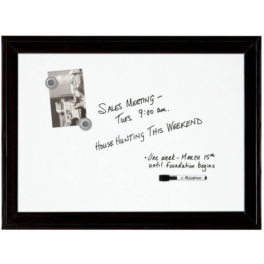 Home Decor Magnetic Dry Erase Board, 23 x 17, White Surface, Black Wood Frame