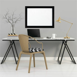 Home Decor Magnetic Dry Erase Board, 23 x 17, White Surface, Black Wood Frame
