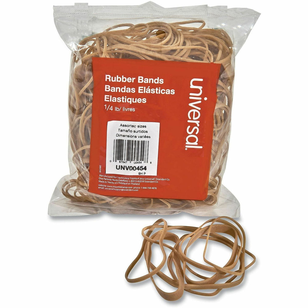 Rubber Bands, Size 54 (Assorted), Assorted Gauges, Beige, 4 oz Box
