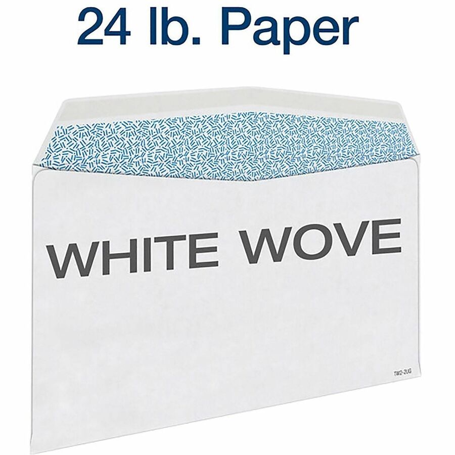 W-2 Gummed Seal Double-Window Envelopes, Commercial Flap, Gummed Closure, 5.63 x 9, White, 24/Pack