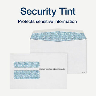 W-2 Gummed Seal Double-Window Envelopes, Commercial Flap, Gummed Closure, 5.63 x 9, White, 24/Pack