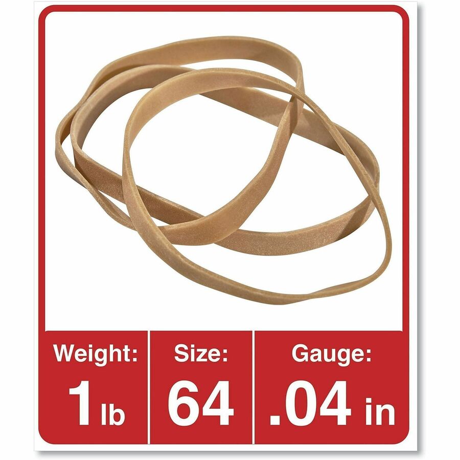 Rubber Bands, Size 64, 0.04" Gauge, Beige, 4 oz Box, 80/Pack