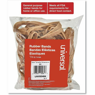 Rubber Bands, Size 64, 0.04" Gauge, Beige, 4 oz Box, 80/Pack