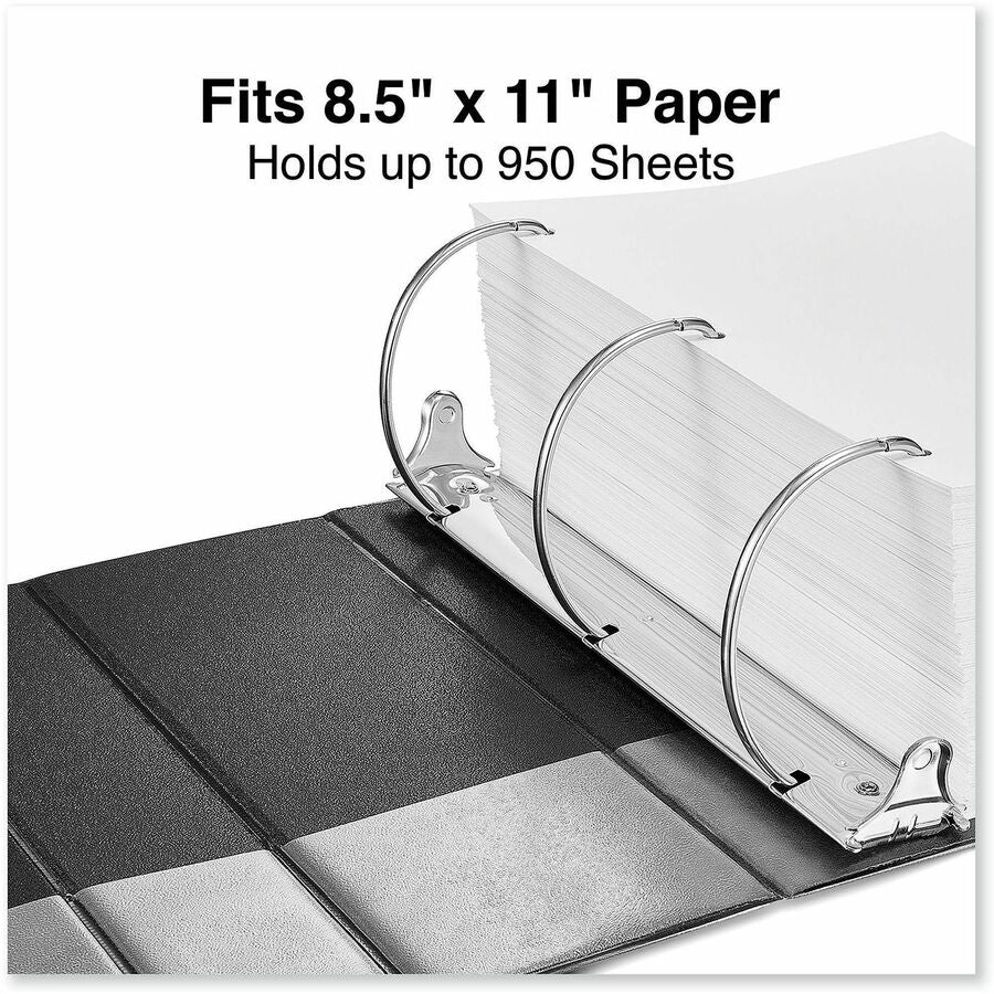 Slant D-Ring View Binder, 3 Rings, 5" Capacity, 11 x 8.5, Black