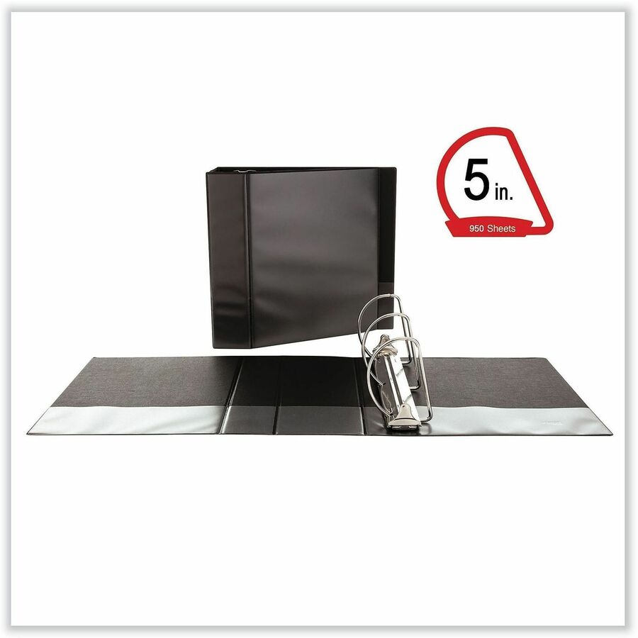 Slant D-Ring View Binder, 3 Rings, 5" Capacity, 11 x 8.5, Black