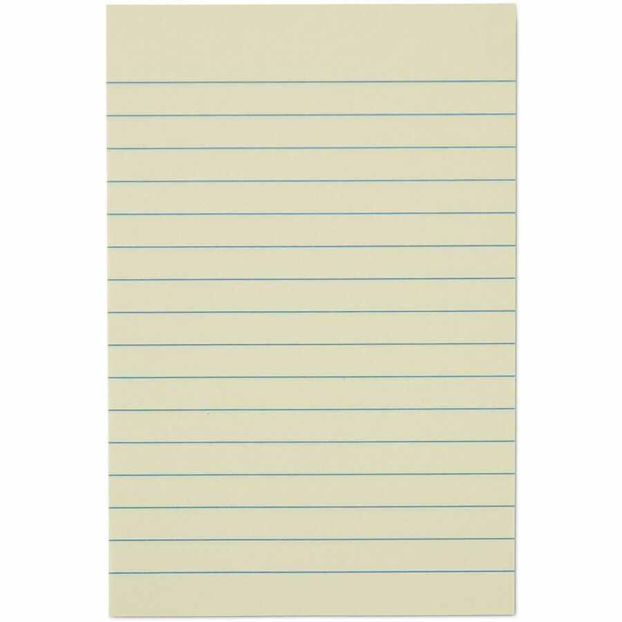 Recycled Self-Stick Note Pads, Note Ruled, 4" x 6", Yellow, 100 Sheets/Pad, 12 Pads/Pack
