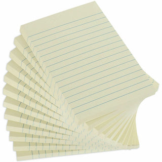 Recycled Self-Stick Note Pads, Note Ruled, 4" x 6", Yellow, 100 Sheets/Pad, 12 Pads/Pack