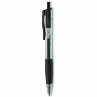 Comfort Grip Gel Pen, Retractable, Medium 0.7 mm, Black Ink, Clear/Black Barrel, Dozen