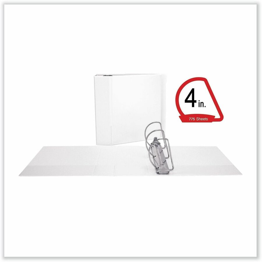 Slant D-Ring View Binder, 3 Rings, 4" Capacity, 11 x 8.5, White