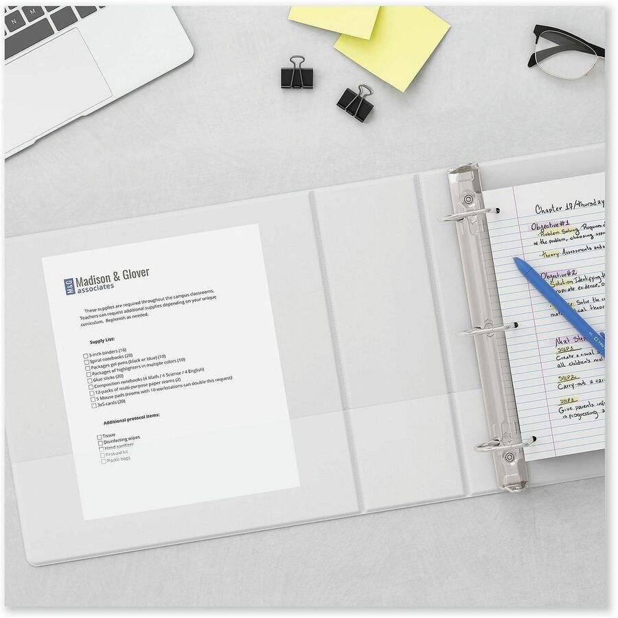 Slant D-Ring View Binder, 3 Rings, 4" Capacity, 11 x 8.5, White