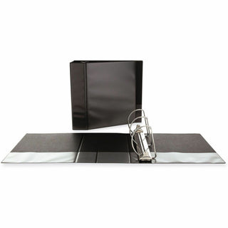 Slant D-Ring View Binder, 3 Rings, 4" Capacity, 11 x 8.5, Black